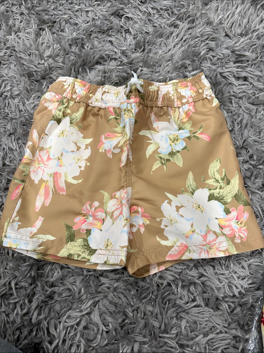BNWT Janie and Jack Boy’s Floral Tropical Print Swim Shorts Size 5